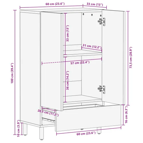 Kuhinjski ormarić s ladicama Finš bijelog pranja 60 x 33 x 100 cm - Bjelački završetak Cijena