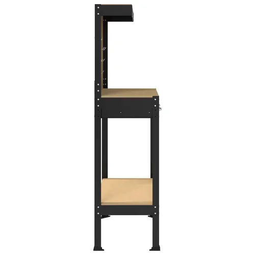 Radna klupa Crna 81 x 41 x 145 cm Projektirano drvo i metal - 80 cm s ladicom i kaoorm Cijena