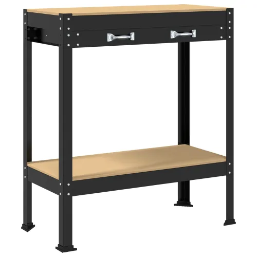 Radna klupa Crna 80 x 40 x 91 cm Projektirano drvo i metal - 80 cm with drawer Cijena