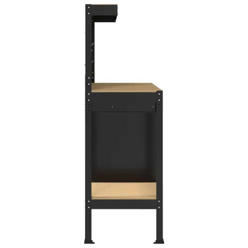 Radna klupa Crna 90 x 49 x 141 cm Projektirano drvo i metal - 90 cm s ladicom i kaoorm Cijena
