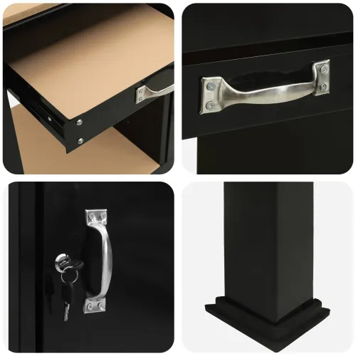 Radna klupa Crna 90 x 49 x 91 cm Projektirano drvo i metal - 90 cm with drawer Cijena
