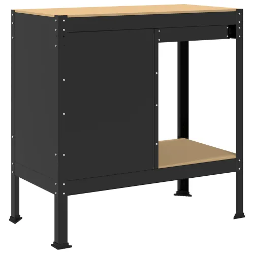 Radna klupa Crna 90 x 49 x 91 cm Projektirano drvo i metal - 90 cm with drawer Cijena