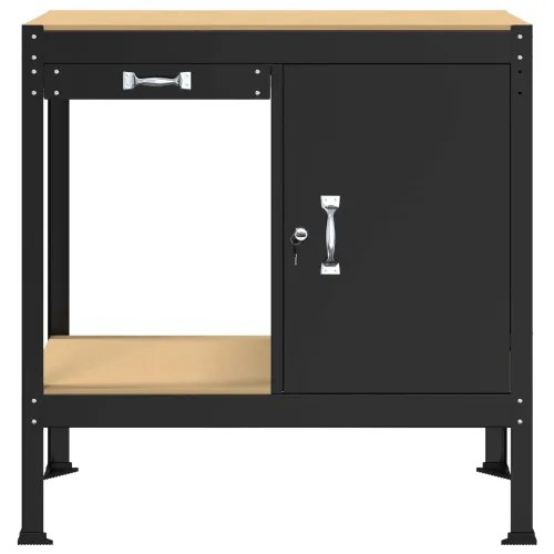 Radna klupa Crna 90 x 49 x 91 cm Projektirano drvo i metal - 90 cm with drawer Cijena
