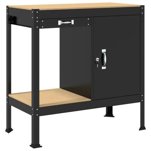 Radna klupa Crna 90 x 49 x 91 cm Projektirano drvo i metal - 90 cm with drawer Cijena