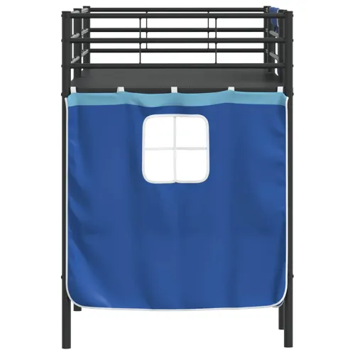 Krevet na kat za djecu s zavjesama Crna i Plava 75 x 190 cm - Crna i plava 75 x 190 cm Cijena