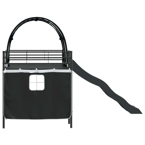 Krevet na kat za djecu s zavjesama Crna 107 x 203 cm Metal - Crna 107 x 203 cm Cijena