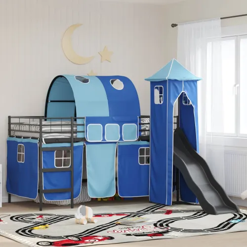 Krevet na kat za djecu Crna i Plava 80 x 200 cm Metal - Crna i plava 80 x 200 cm Cijena