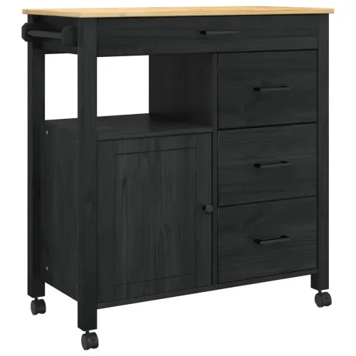 Kuhinjski kolica MONZA Crna 84 x 40 x 88,5 cm - Crna Cijena