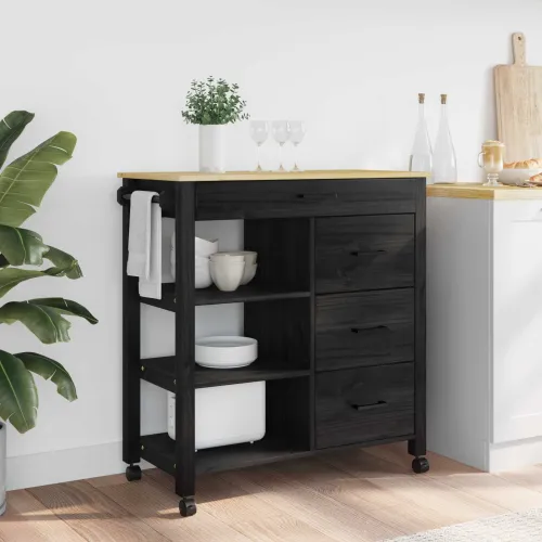 Kuhinjski kolica MONZA Crna 84 x 40 x 88,5 cm - Crna Cijena