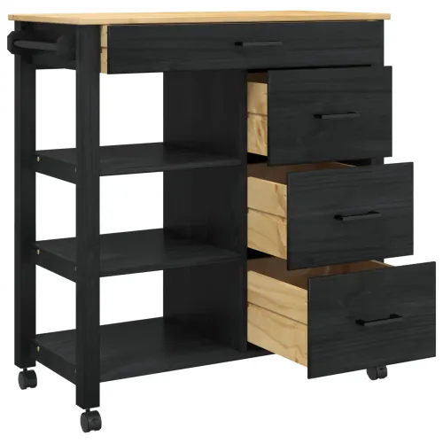 Kuhinjski kolica MONZA Crna 84 x 40 x 88,5 cm - Crna Cijena