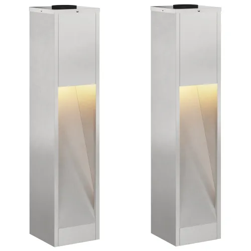 Solarna LED svjetiljka za stazu 2 kom. Topla bijela - 18 x 18 x 80 cm Nehrđajući čelik Cijena