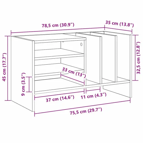 Ormar za ploče Staro drvo 78.5 x 35 x 45 cm Konstruirano drvo - Staro drvo Cijena