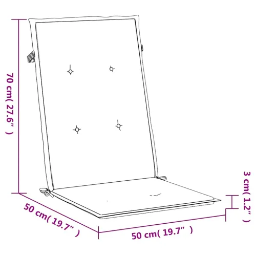 Jastuci za vrtne stolice 2 kom crni 120 x 50 x 3 cm od tkanine - Crna 120 x 50 x 3 cm 2 Cijena
