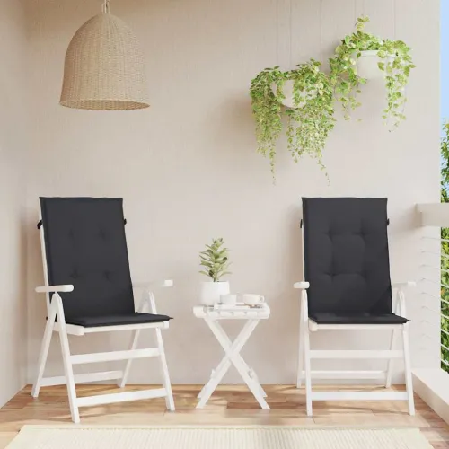 Jastuci za vrtne stolice 2 kom crni 120 x 50 x 3 cm od tkanine - Crna 120 x 50 x 3 cm 2 Cijena