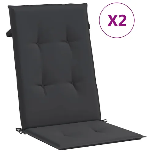 Jastuci za vrtne stolice 2 kom crni 120 x 50 x 3 cm od tkanine - Crna 120 x 50 x 3 cm 2 Cijena