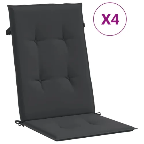 Jastuci za vrtne stolice 4 kom crni 120 x 50 x 3 cm od tkanine - Crna 120 x 50 x 3 cm 4 Cijena