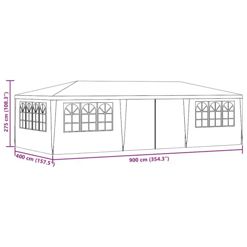 Profesionalni šator za svadbe - šator za zabave 4 x 9 m bijeli 90 g/m² - Bijela 4 x 9 m 1 Bijela Cijena