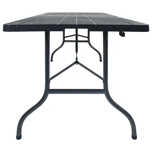Sklopivi vrtni stol crni 180 x 75 x 72 cm HDPE imitacija ratana Cijena