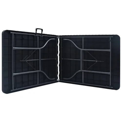 Sklopivi vrtni stol crni 180 x 75 x 72 cm HDPE imitacija ratana Cijena