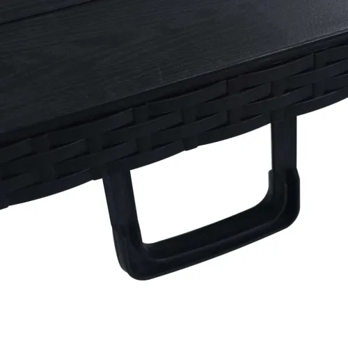 Sklopivi vrtni stol crni 180 x 75 x 72 cm HDPE imitacija ratana Cijena