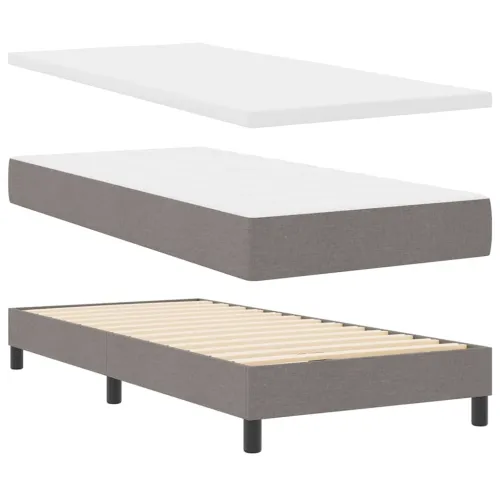 Box spring krevet Sivo-smeđa 90 x 200 cm tkanina - Sivo-smeđa 90 x 200 cm Dizajn s rombovima Cijena