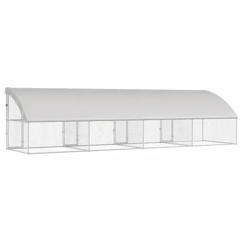 Kućica za pse 4 kom. Srebrno 8 x 2 x 2 m Pocinčani čelik - 800 x 230 cm s 4 vrata Cijena