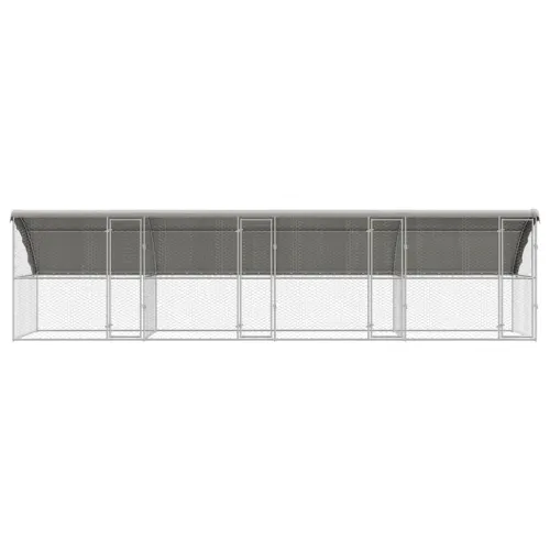Kućica za pse 4 kom. Srebrno 8 x 2 x 2 m Pocinčani čelik - 800 x 230 cm s 4 vrata Cijena