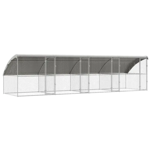 Kućica za pse 4 kom. Srebrno 8 x 2 x 2 m Pocinčani čelik - 800 x 230 cm s 4 vrata Cijena
