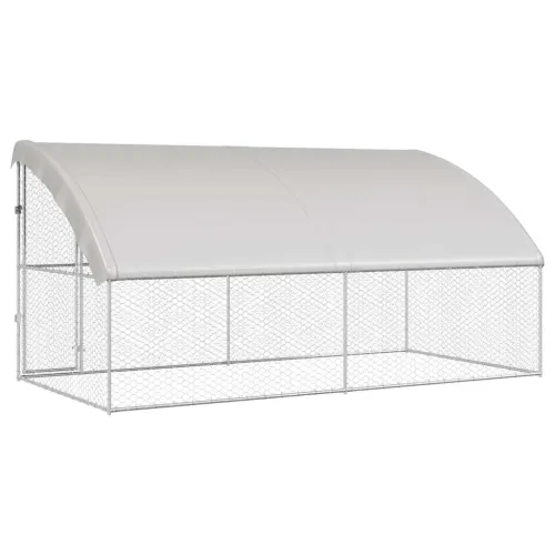Kućica za pse 2 kom. Srebrno 4 x 2 x 2 m Pocinčani čelik - 400 cm S 1 vratima Cijena