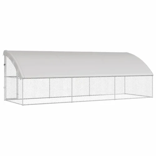 Kućica za pse 3 kom. Srebrno 6 x 2 x 2 m Pocinčani čelik - 600 cm S 1 vratima Cijena