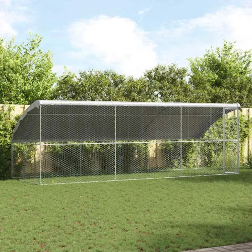 Kućica za pse 3 kom. Srebrno 6 x 2 x 2 m Pocinčani čelik - 600 cm S 1 vratima Cijena