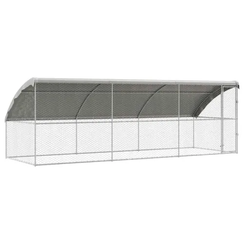 Kućica za pse 3 kom. Srebrno 6 x 2 x 2 m Pocinčani čelik - 600 cm S 1 vratima Cijena