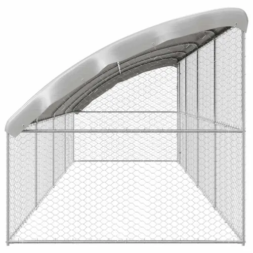 Kućica za pse 4 kom. Srebrno 8 x 2 x 2 m Pocinčani čelik - 800 x 230 cm S 1 vratima Cijena