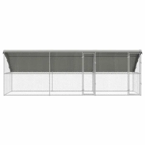 Kućica za pse 3 kom. Srebrno 6 x 2 x 2 m Pocinčani čelik - 600 cm S 2 vrata Cijena