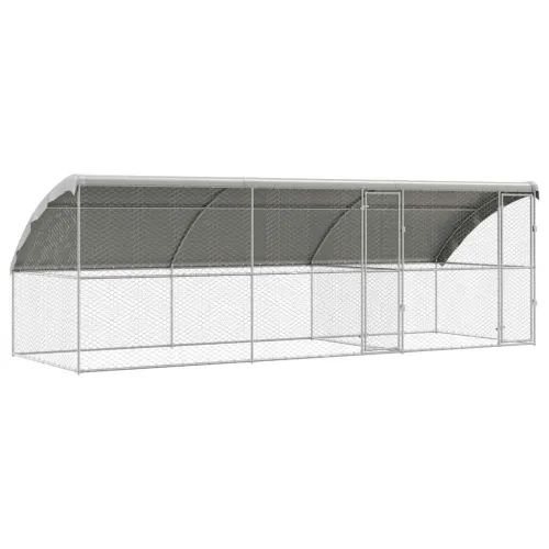 Kućica za pse 3 kom. Srebrno 6 x 2 x 2 m Pocinčani čelik - 600 cm S 2 vrata Cijena