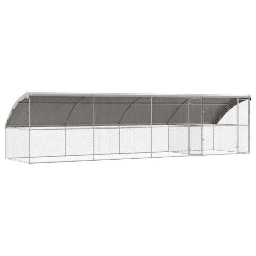 Kućica za pse 4 kom. Srebrno 8 x 2 x 2 m Pocinčani čelik - 800 x 230 cm S 2 vrata Cijena