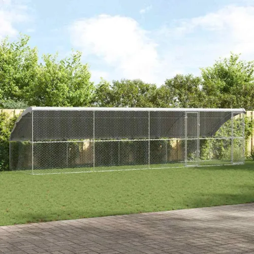 Kućica za pse 4 kom. Srebrno 8 x 2 x 2 m Pocinčani čelik - 800 x 230 cm S 2 vrata Cijena
