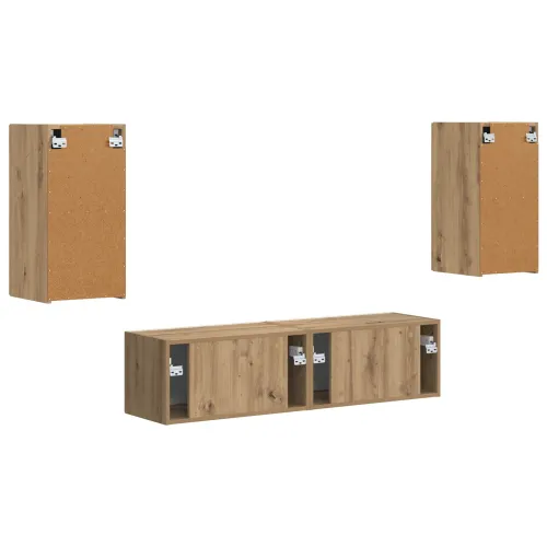 Set TV komoda 4 kom. Umjetnički hrast Konstruirano drvo - hrast artisan Cijena