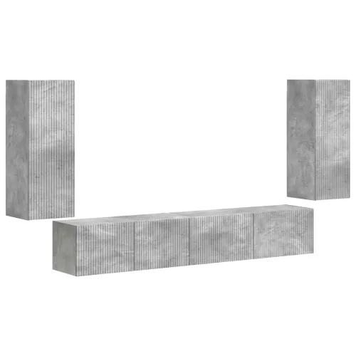 Set TV komoda 4 kom. Betonski sivi Konstruirano drvo - Beton siva Cijena