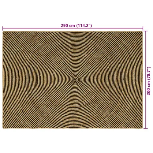 Tepih za područje Crna 200 x 290 cm Juta - Crna 200 x 290 cm Cijena
