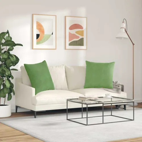 Jastučići za sofu 2 pcs Svijetlo zelena 80 x 80 cm - Svijetlo zelena 80 x 80 cm Cijena