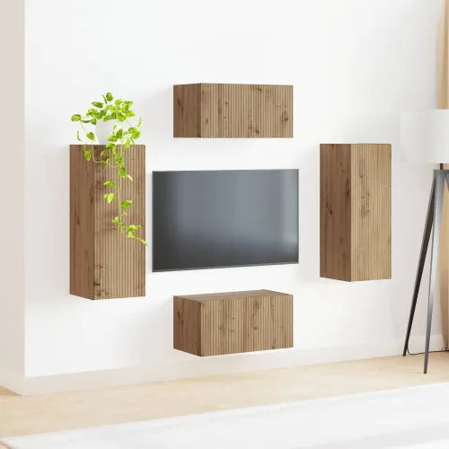 Set TV komoda 2 kom. Umjetnički hrast Konstruirano drvo - hrast artisan Cijena