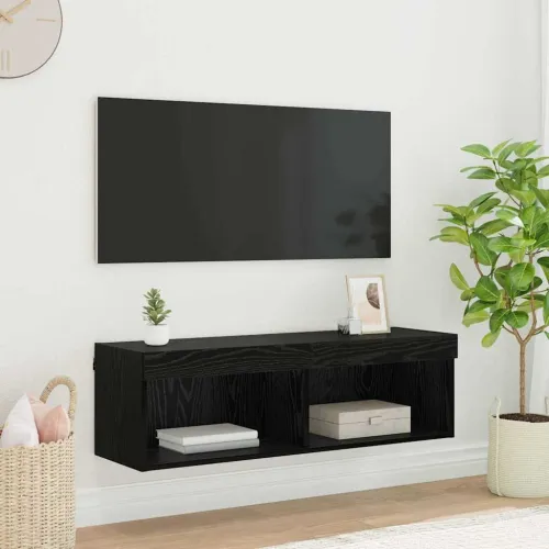 TV zidni ormar 100 x 30 x 30 cm Crni hrast Konstruirano drvo - Crni hrast 100 cm 1 Cijena