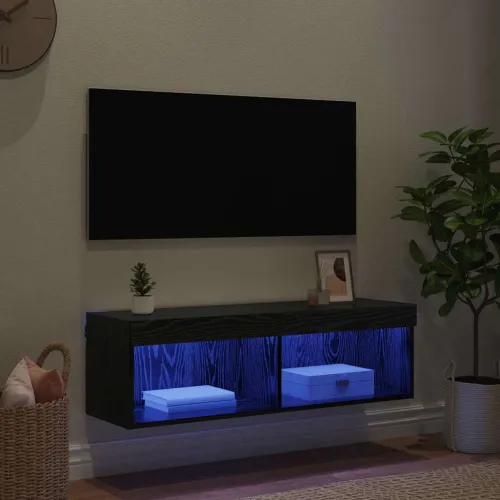 TV zidni ormar 100 x 30 x 30 cm Crni hrast Konstruirano drvo - Crni hrast 100 cm 1 Cijena