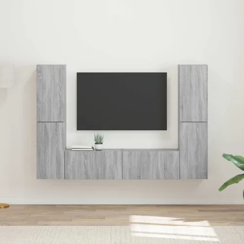 Set TV komoda 6 kom. Siva Sonoma Konstruirano drvo - Siva Sonoma Cijena