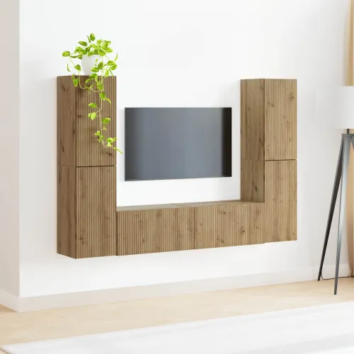 Set TV komoda 6 kom. Hrast artisan Konstruirano drvo - Hrast artisan Cijena