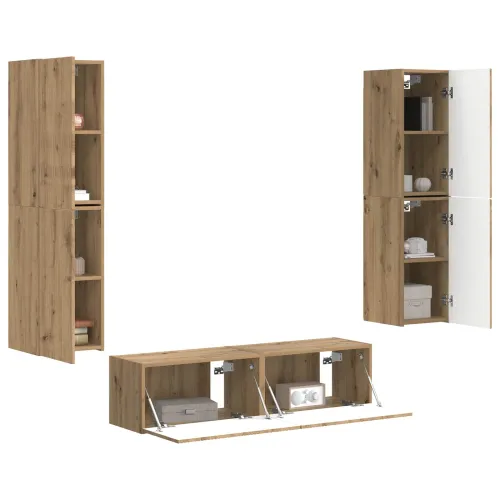 Set TV komoda 6 kom. Umjetnički hrast Konstruirano drvo - hrast artisan Cijena
