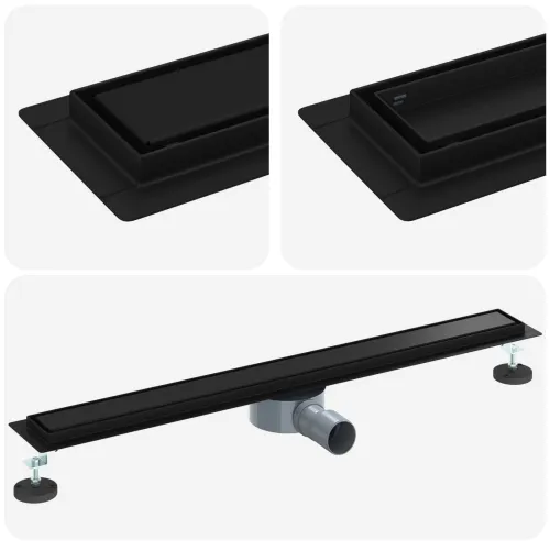 Tuš kanal 2-u-1 sa 360° sifonom Crna 80 cm Nehrđajući čelik 304 - 80 cm Crna Cijena