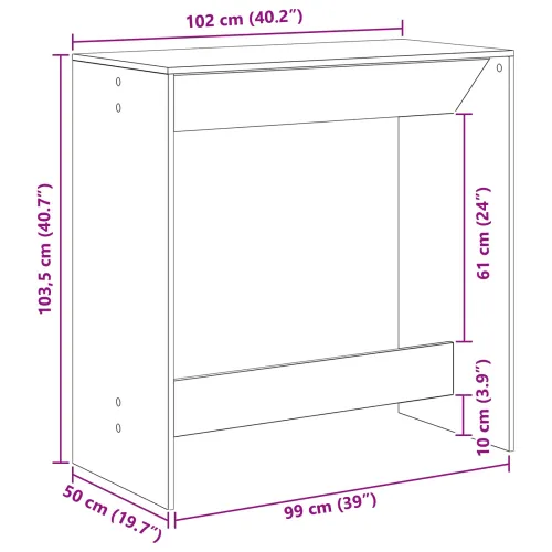 Stol za bar 102 x 50 x 103,5 cm Konstruirano drvo Crni hrast - Crni hrast 102 cm Cijena