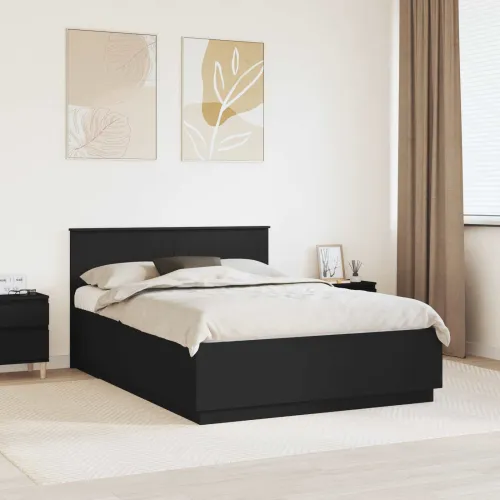 Okvir za krevet Crna 150 x 200 cm Konstruirano drvo - Crna 150 x 200 cm Cijena